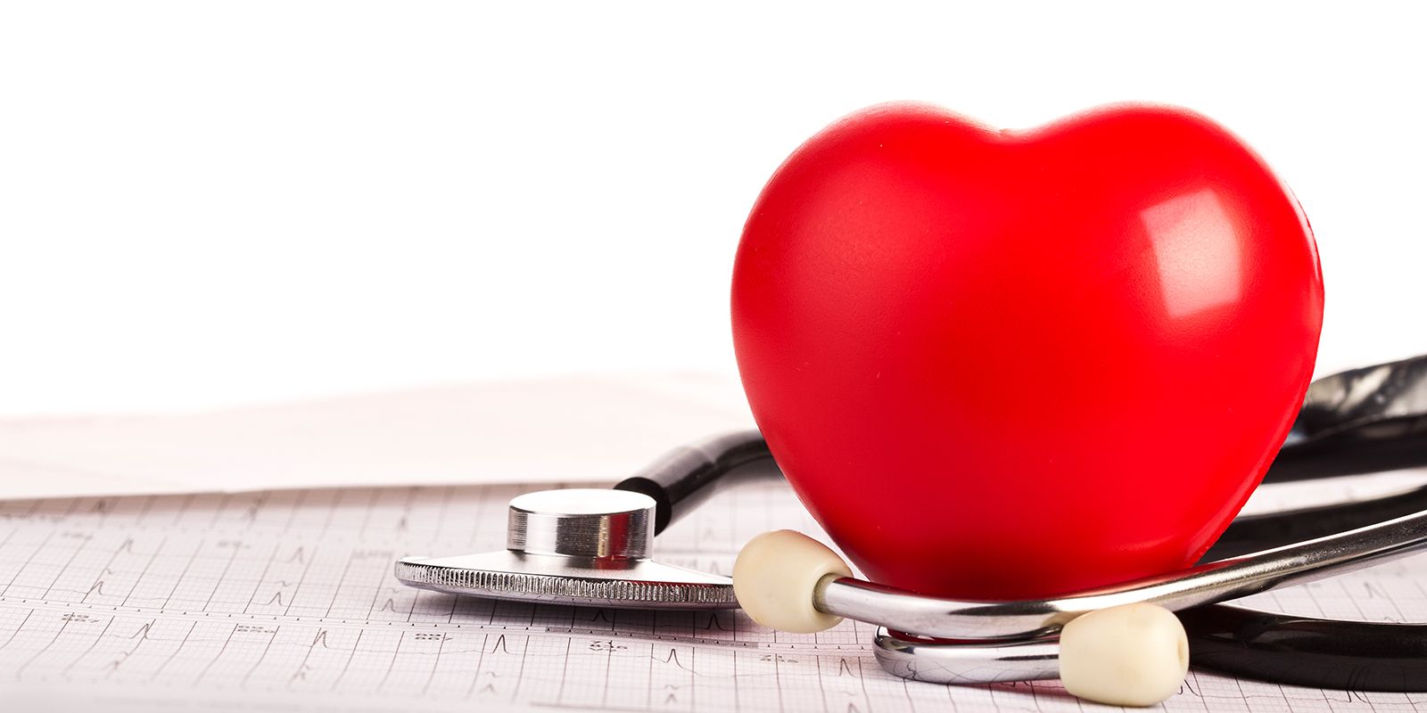 Stethoscope and Heart Shaped Stress Ball on Paper