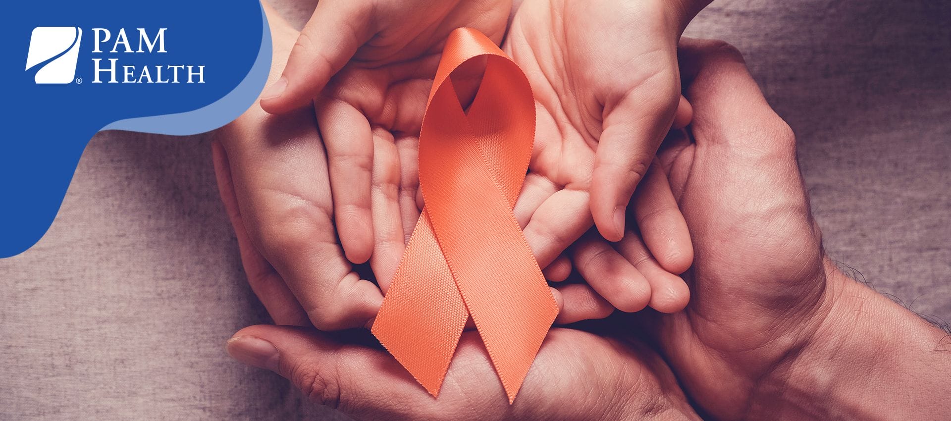 Hands Cradling a MS Awareness Ribbon