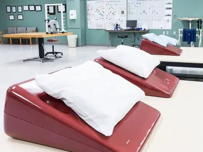beds in a therapy room at the PAM Health Rehabilitation Hospital of Beaumont