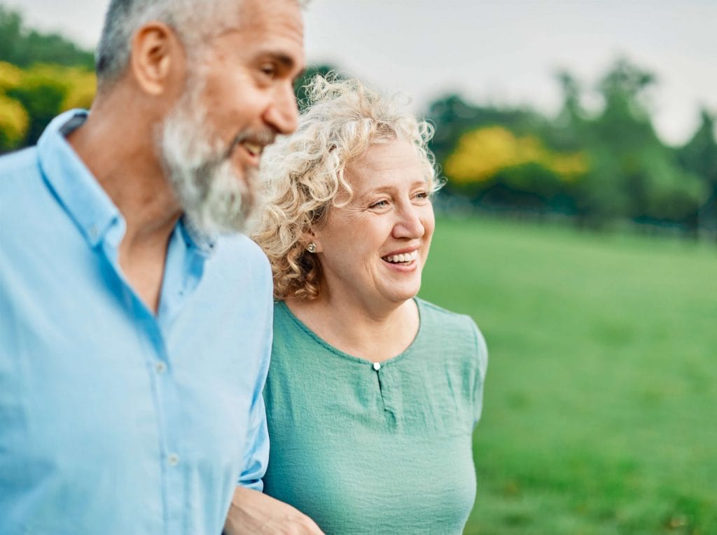 couple walking outside