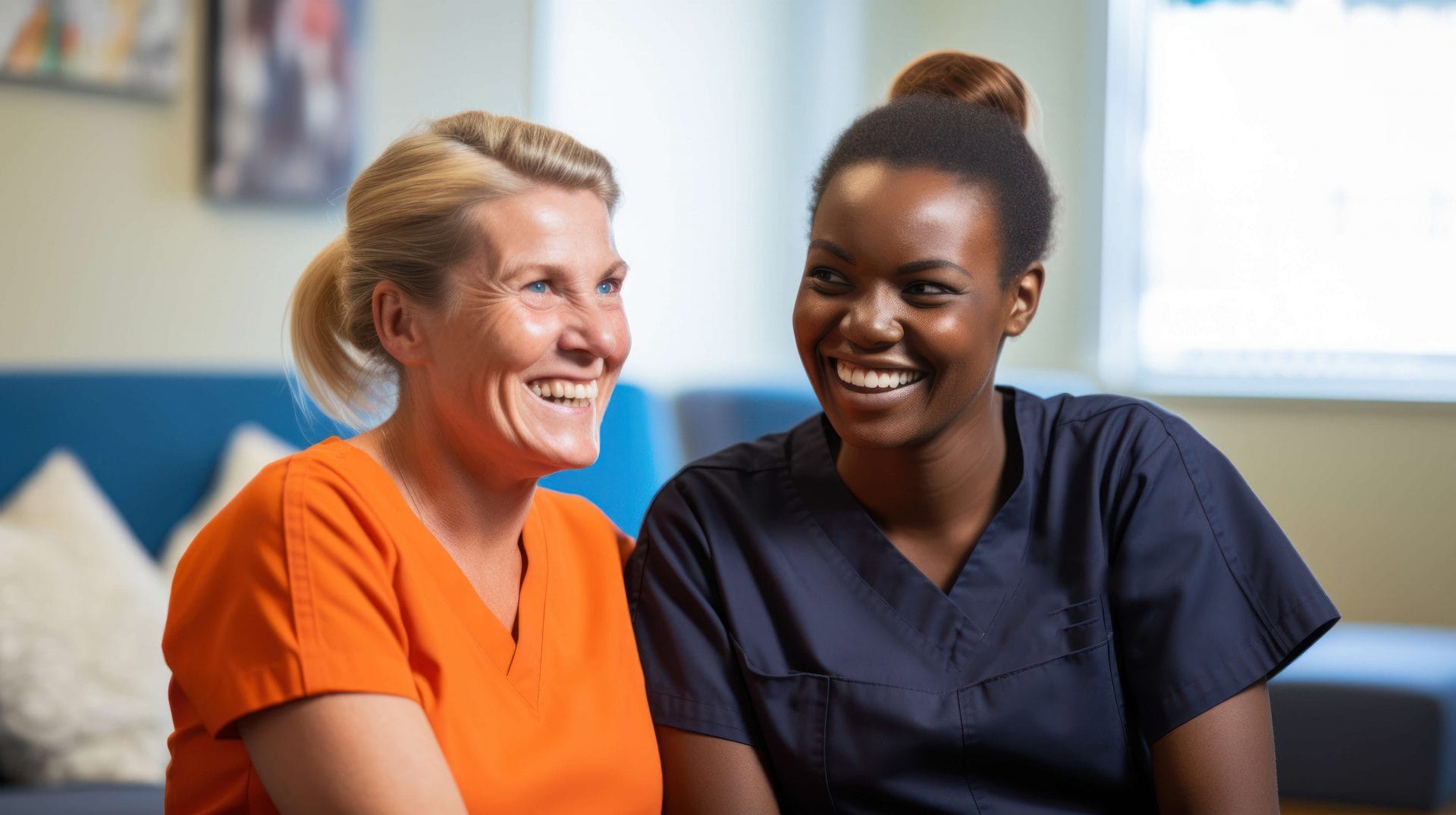 therapist talking with patient