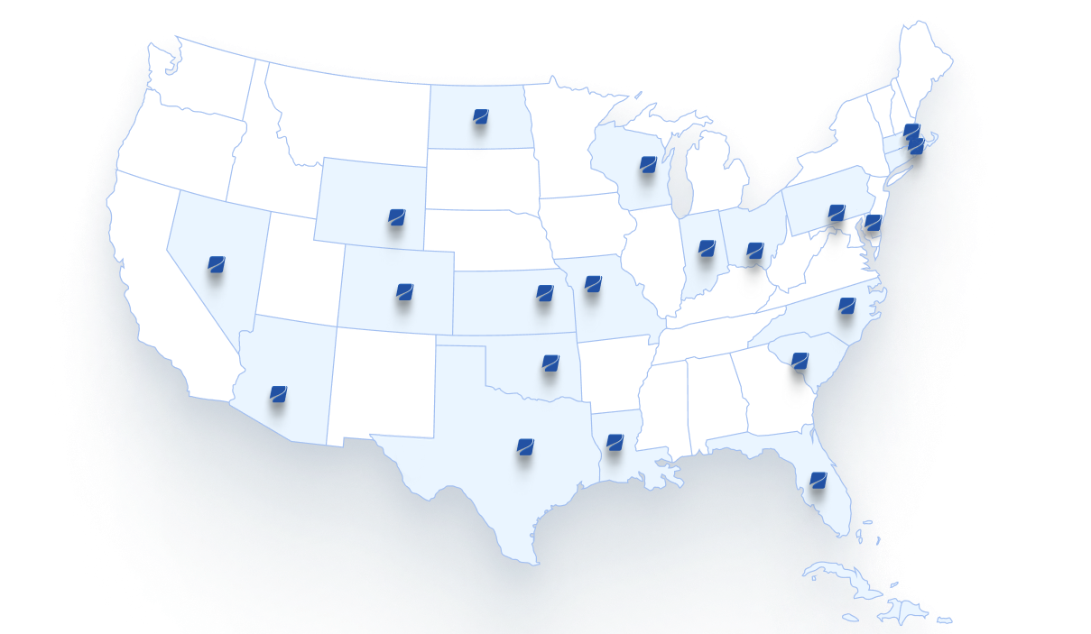 map of states with present and future pam health locations
