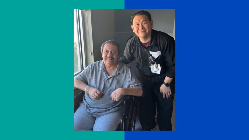 Luis Contreras with his therapist Sim