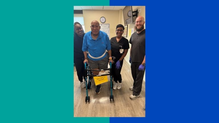 Mr. Morgan with his therapists