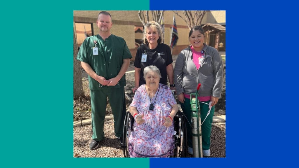 Ms. Dyer with her respiratory therapy team
