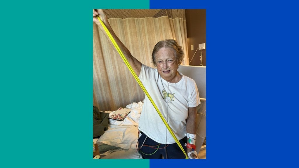 Ms. Shea with a resistance band